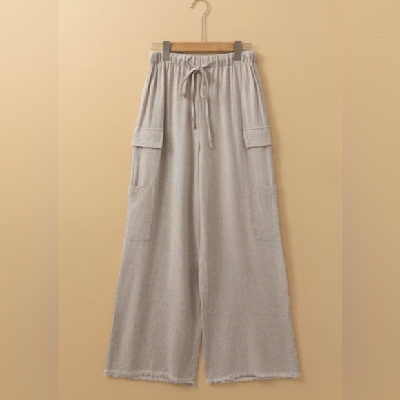 Maeve boho linen drawstring cargo pants - Picture 4 of 9